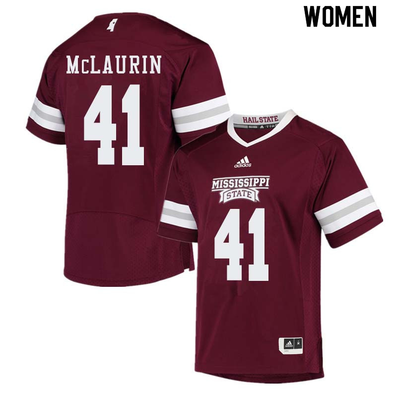 Women #41 Mark McLaurin Mississippi State Bulldogs College Football Jerseys Sale-Maroon